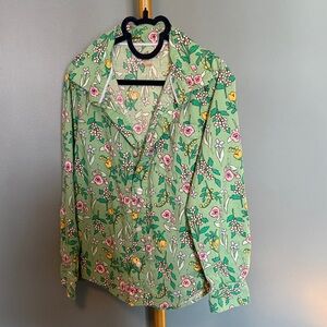 Cat & Jack Green Floral Button-Up Blouse